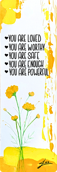 Affirmation bookmark with uplifting text
